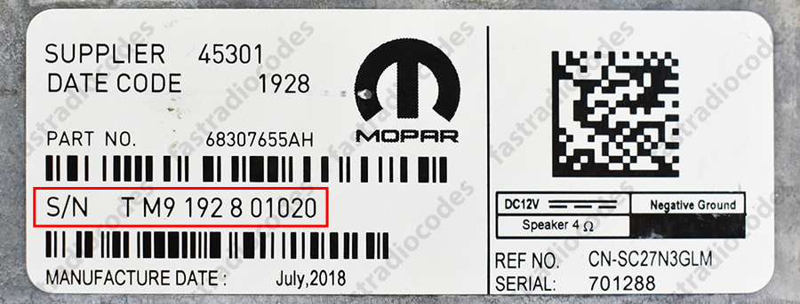 ✅JEEP GLADIATOR CAR RADIO ANTI-THEFT UNLOCKING PIN CODE FOR ALL MODELS✅