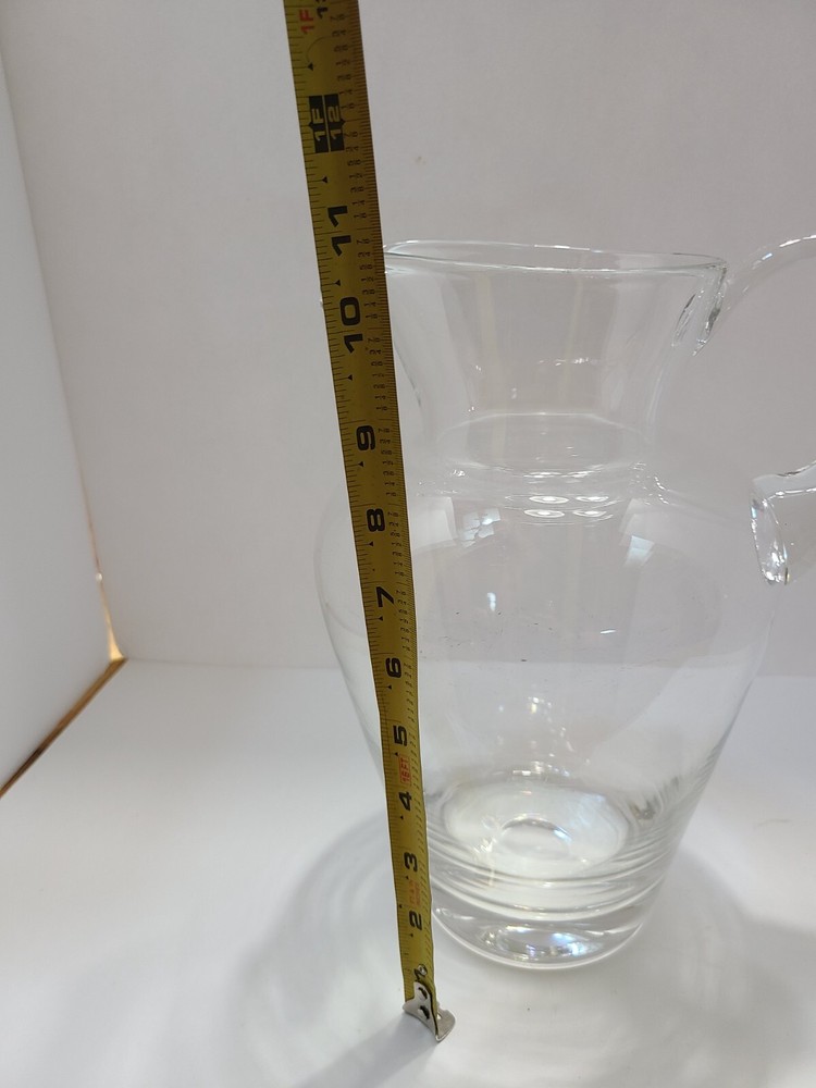 Vintage Hand Blown Clear Glass Pitcher