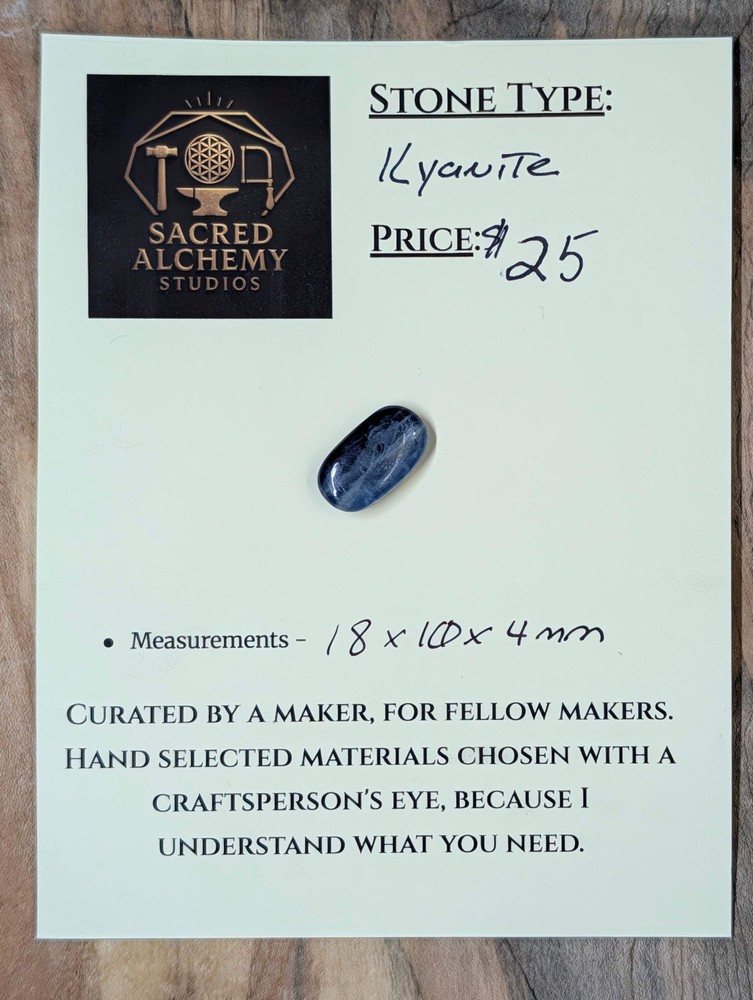Kyanite Calibrated Cabochon | Deep Blue Flash