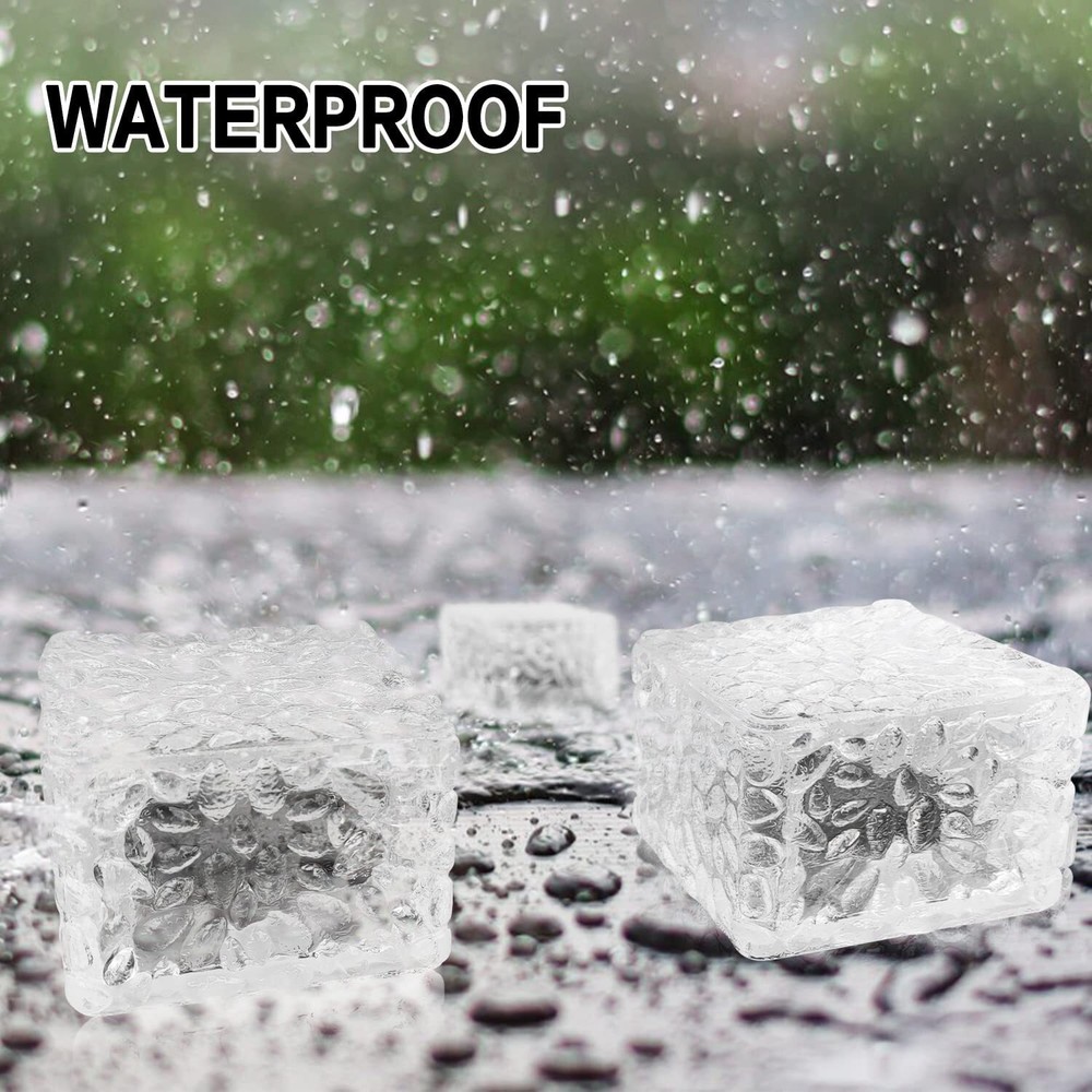 LED Solar Ice Cube Shaped Light For Patio Backyard Pathway Garden Decoration