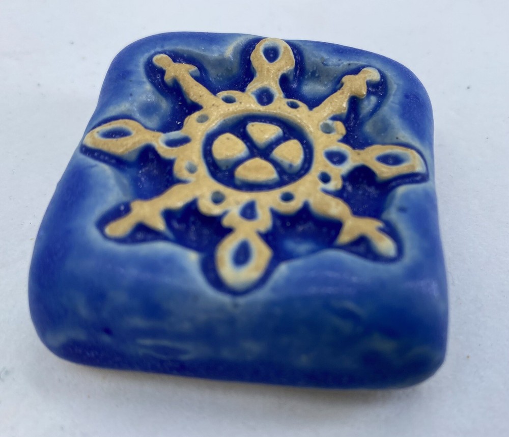 Snowflake 2x2" Stoneware Art Tile By Gretchen Kramp