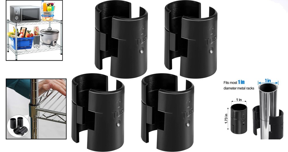 8 Pcs Wire Shelf Lock Clips - Durable 1" Post Replacement for Shelving Systems