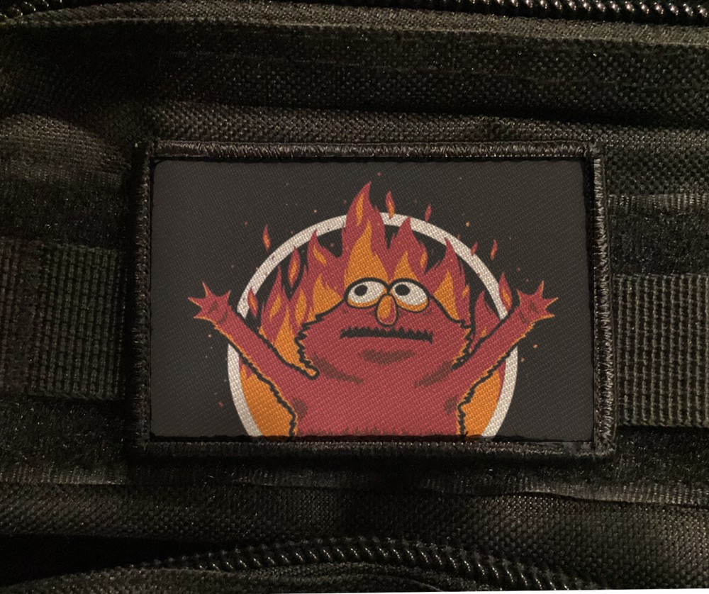 Hellmo World Fire Patch This is fine Dumpster fire Sew on [sub]