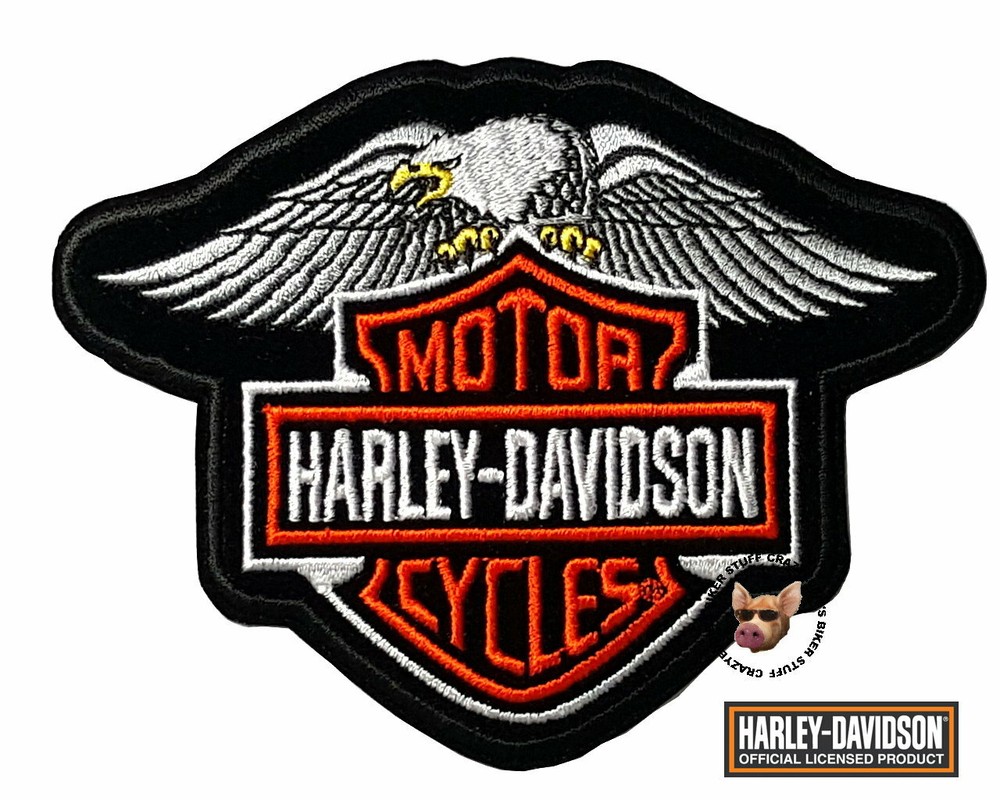 HARLEY DAVIDSON DOWN WING EAGLE BAR AND SHIELD VEST PATCH * DISCONTINUED DESIGN*