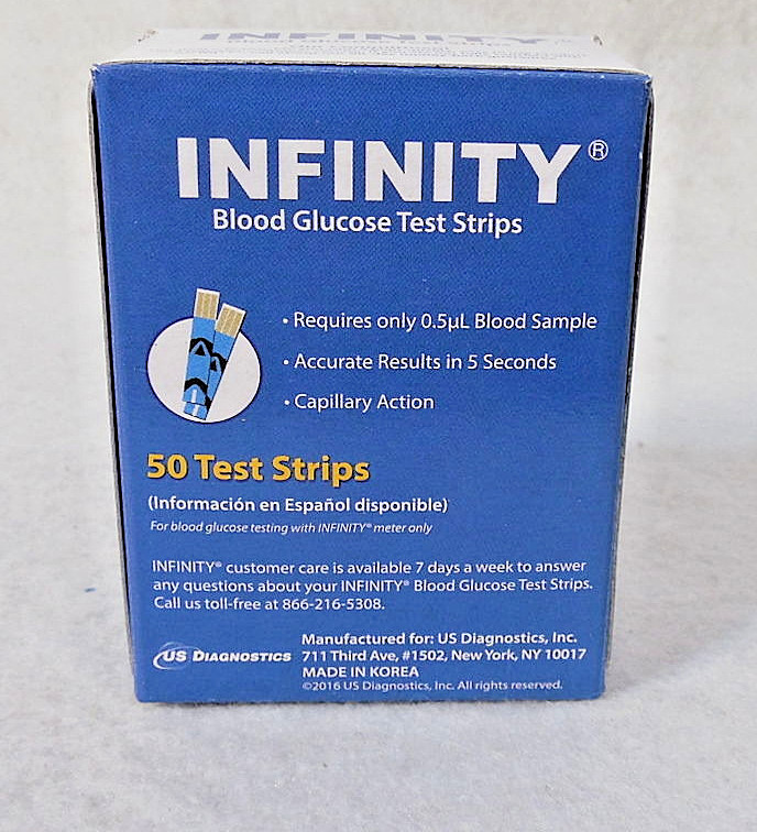 INFINITY Diabetic Blood Glucose Test Strips 50 Per Box (1)Box
