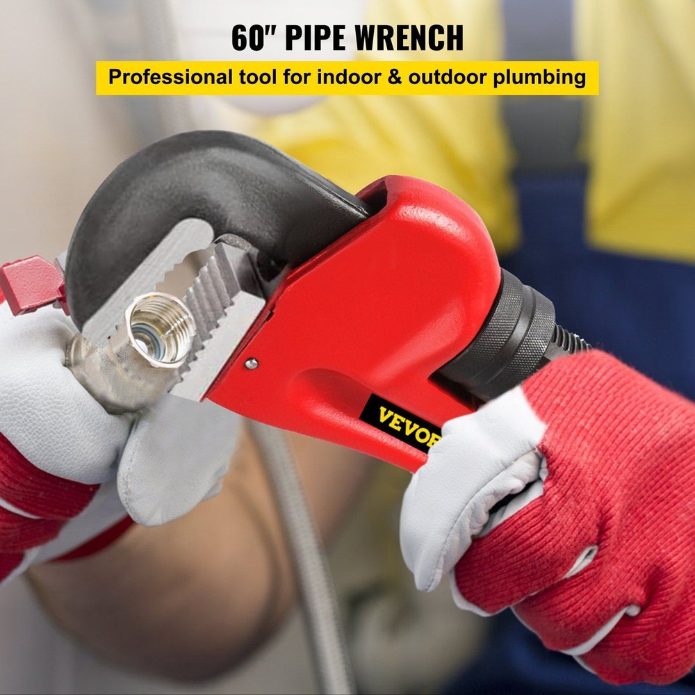 60in Adjustable Heavy Duty Cast Iron Pipe Wrench&Plumber Tool