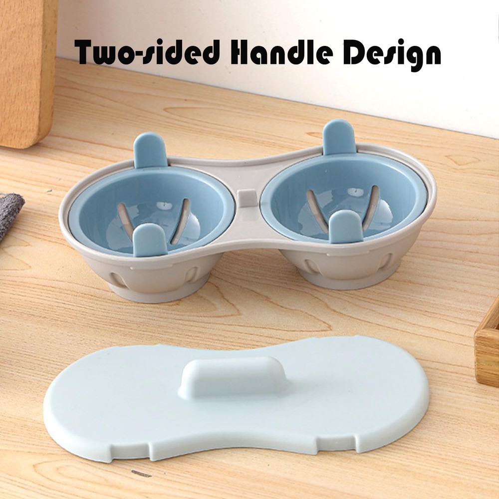 2 Cavity Microwave Egg Cooker, Breakfast Double Row Egg Cooker, Poached Egg C