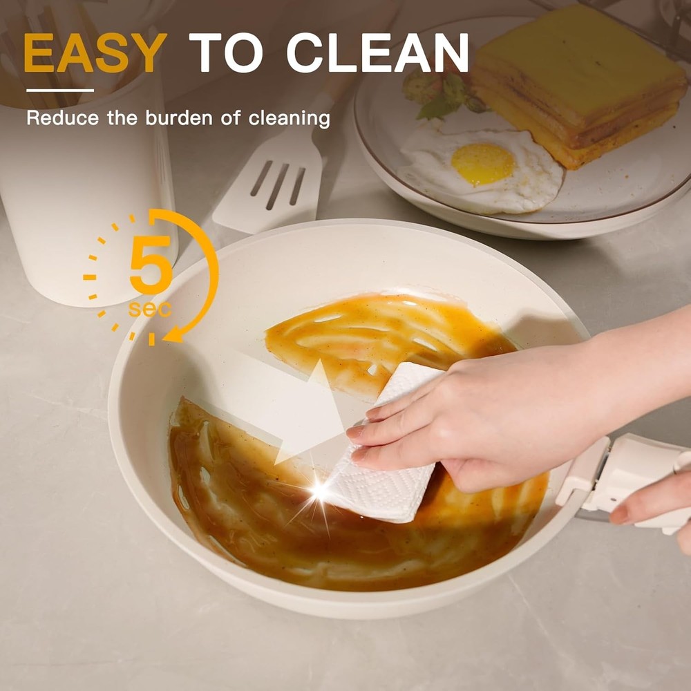 23-Piece Nonstick Ceramic Cookware Set with Detachable Handles – Induction