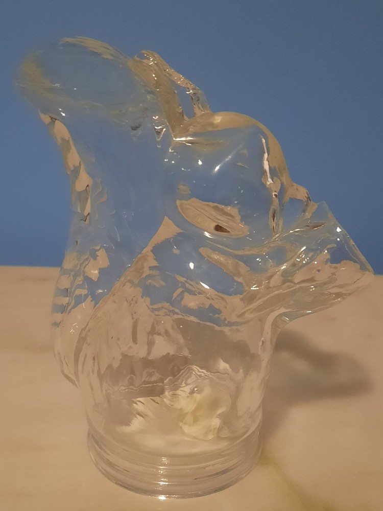 VTG Clear Glass Squirrel Shaped Nut Container Not Candy Container, W/O Stopper