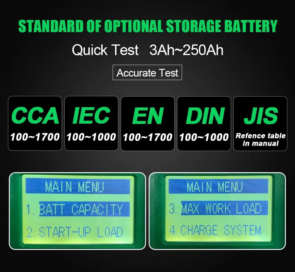 Car AH 100-1000CCA Voltage Battery Analyzer Load Multifunction Diagnostic Tools