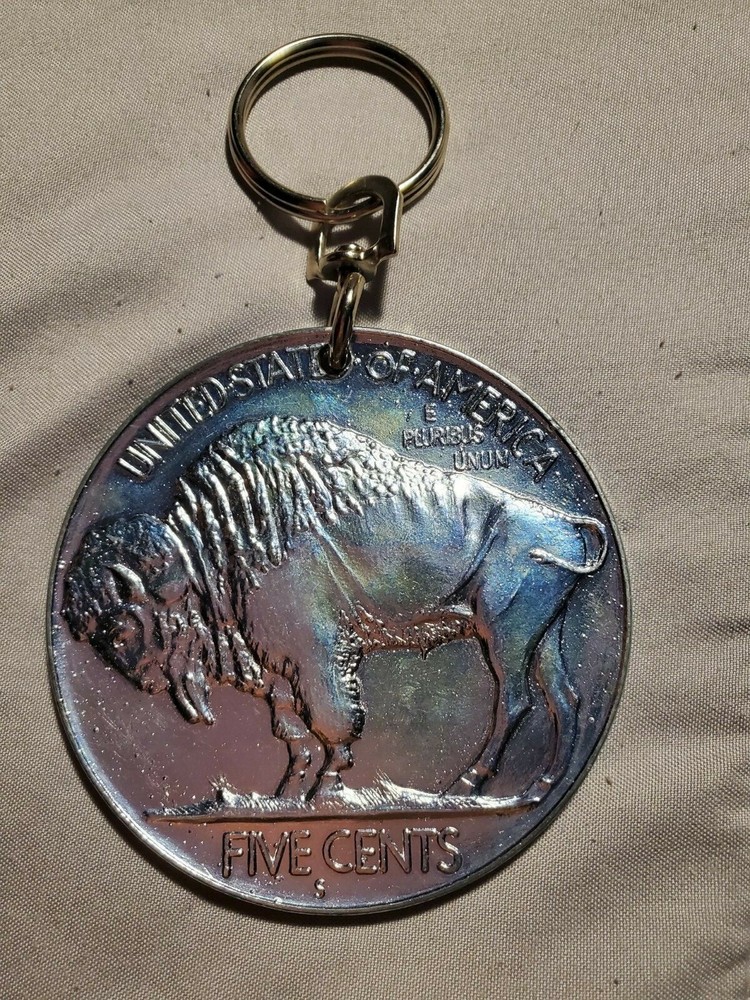 1913 Buffalo Nickel Keychain 3" 
