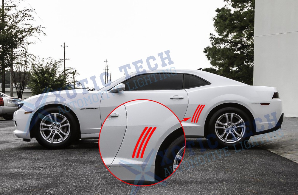 For Chevy Camaro 2010-2015 6pc Side Vent Stripe Panel Insert Stickers Decals