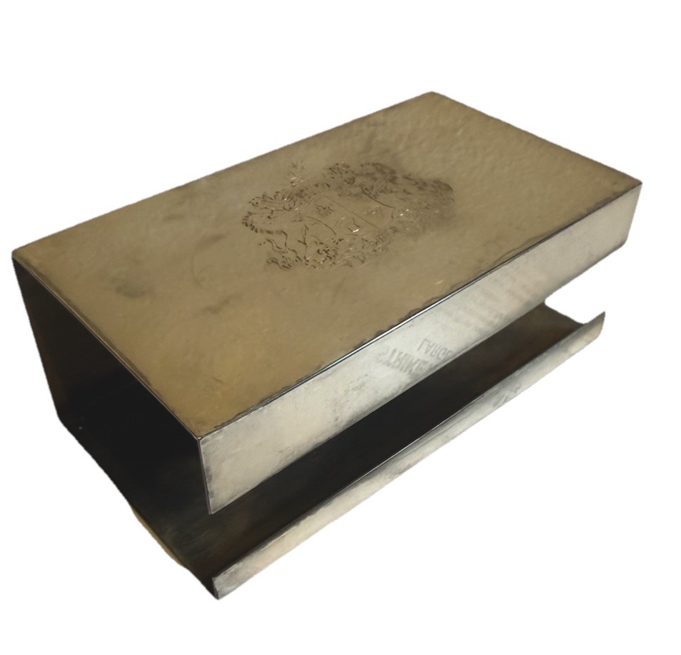 Antique Silver Matchbox Holder Engraved Crest Hallmarked