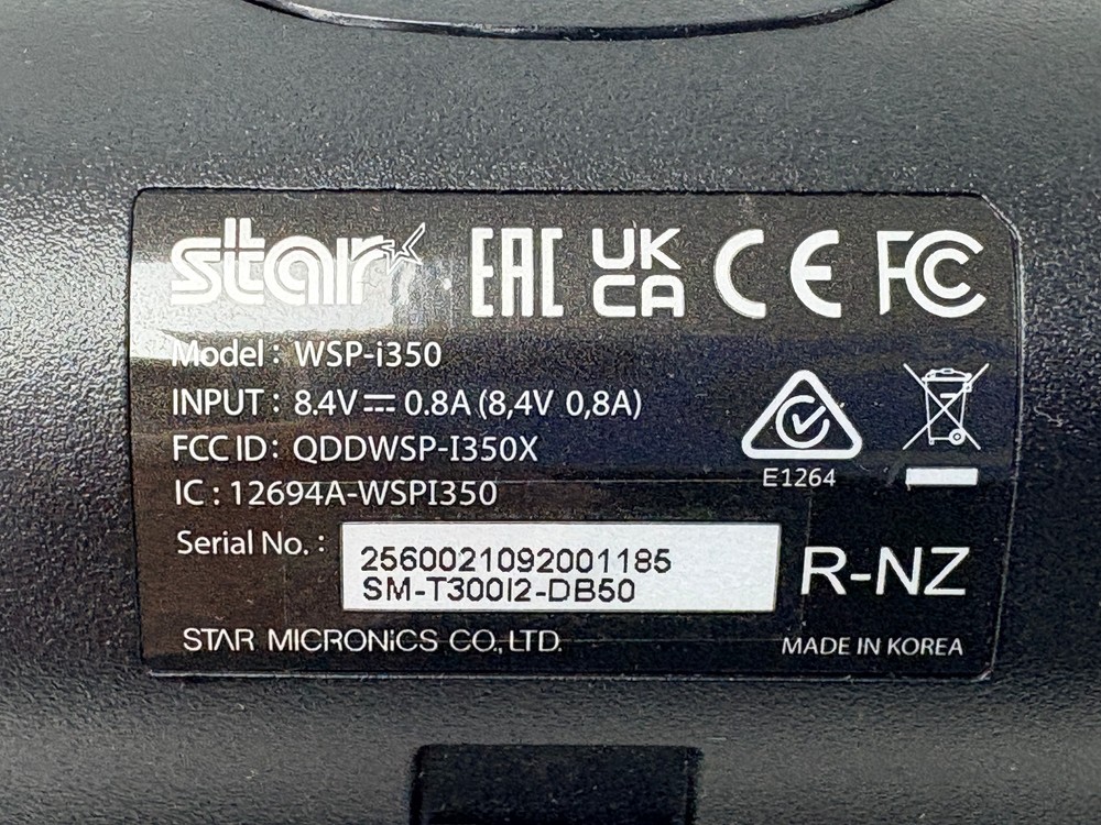 PRE OWNED | STAR WSP-i350 Micronics Mobile Direct Thermal Printer Bluetooth