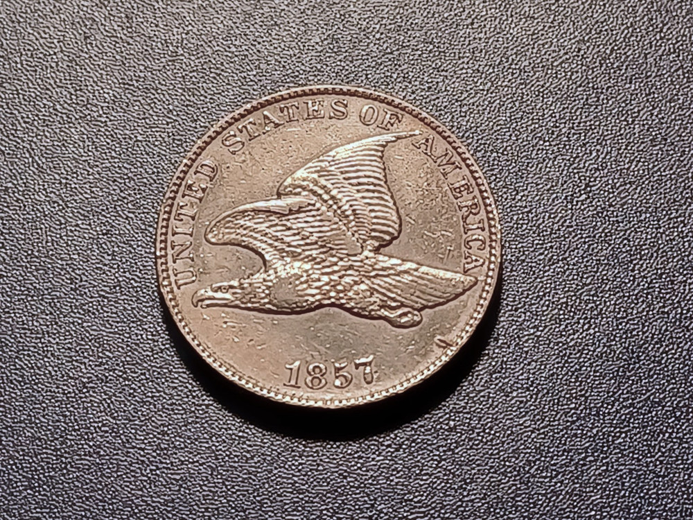 Nice AU 1857 Flying Eagle Cent