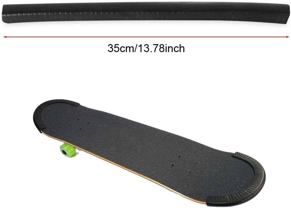 4 Pack 35CM Skateboard Deck Guards Protector Sleeve Strip Skate 35CM, Black