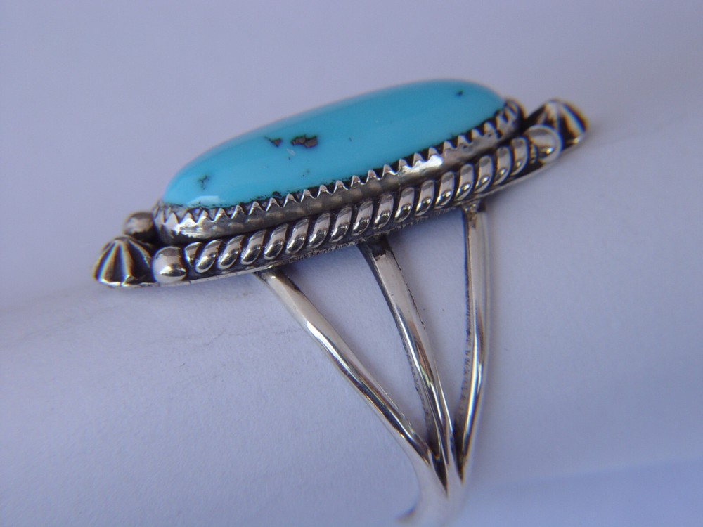 Natural Sleeping Beauty Turquoise set in Sterling Silver Ring