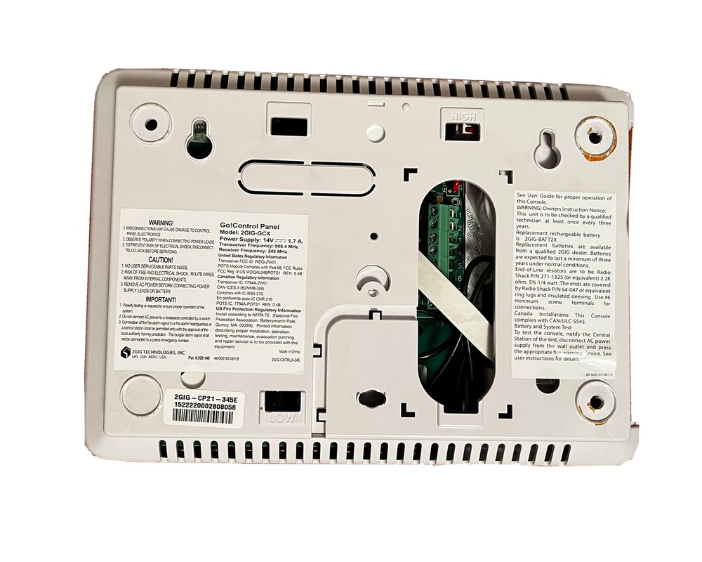 2gig technologies 2GIG-CNTRL2-345 2GIG home security Control Panel