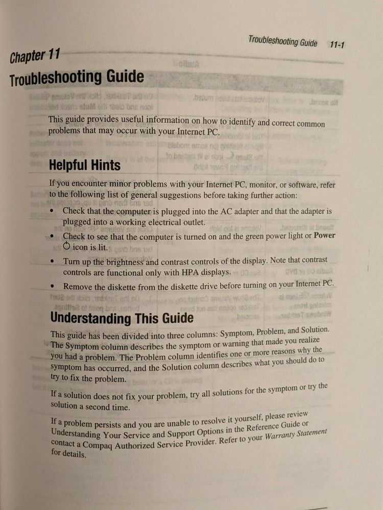 1999 Compaq Mobile Internet PC Reference Manual for Windows 98