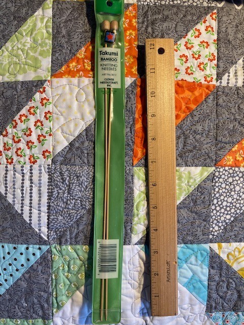 Clover Bamboo Knitting Needles US Size 1, 13" long
