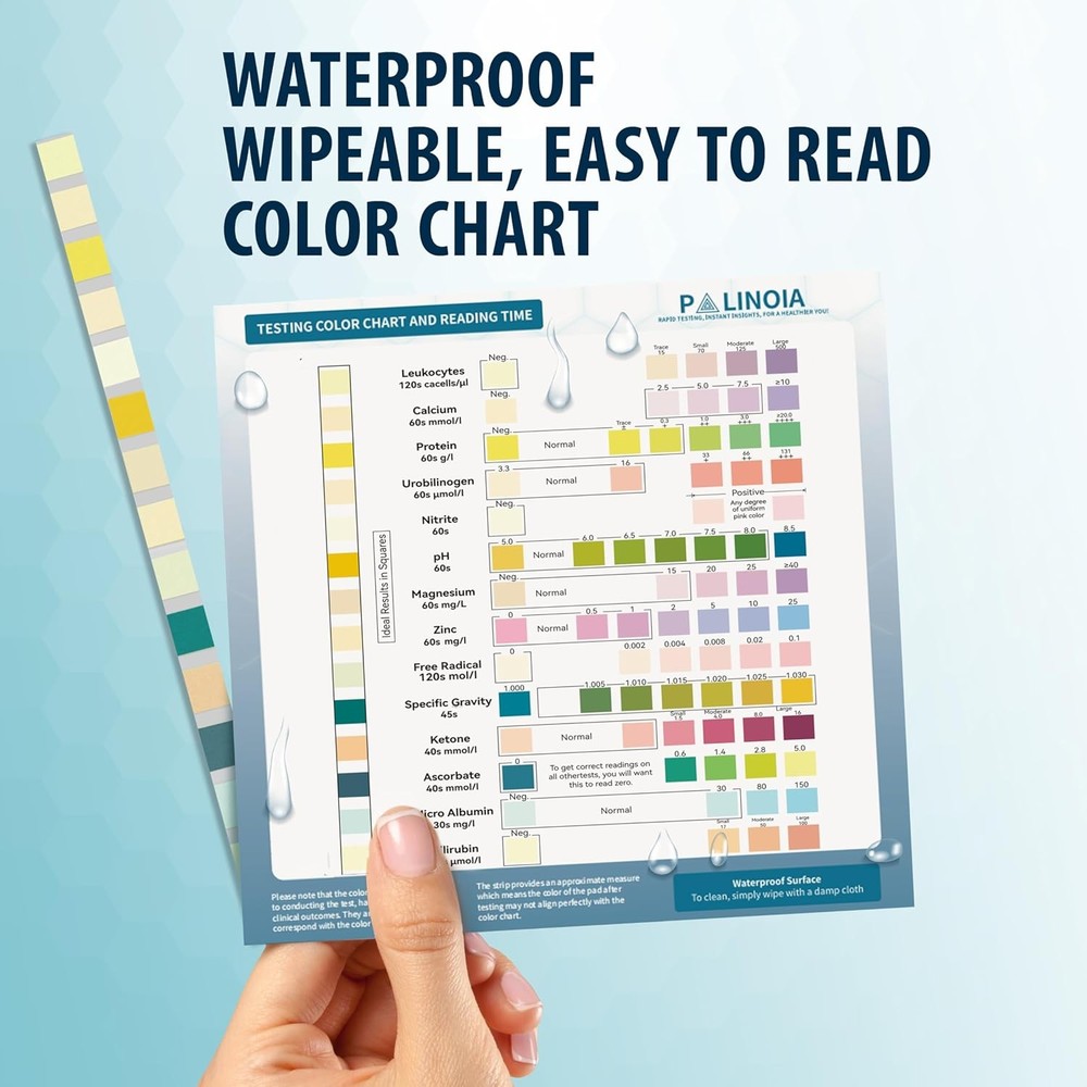 14-in-1 Urine Test Strips Full Panel, 100 Count, Urinalysis Testing for General