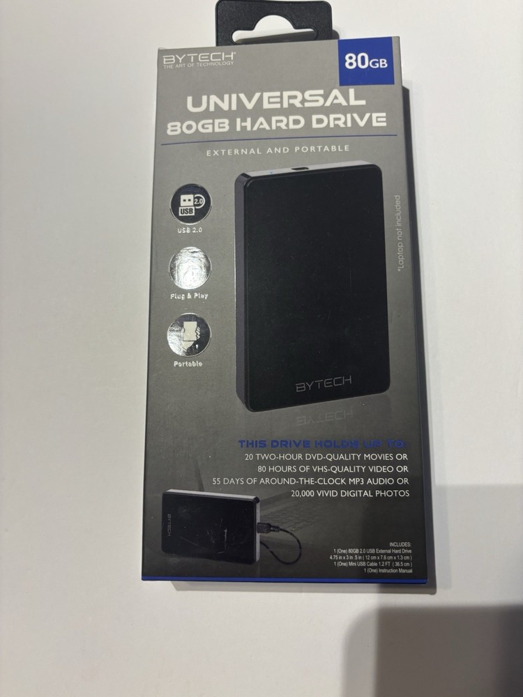 Universal 80GB Hard Drive for PC or Mac.