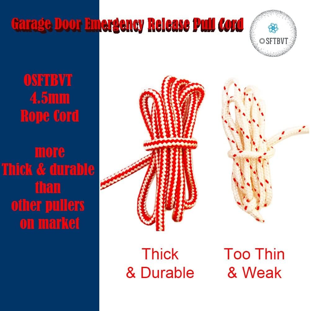 Garage Door Emergency Release Pull Cord with Handle Opener, Attic...