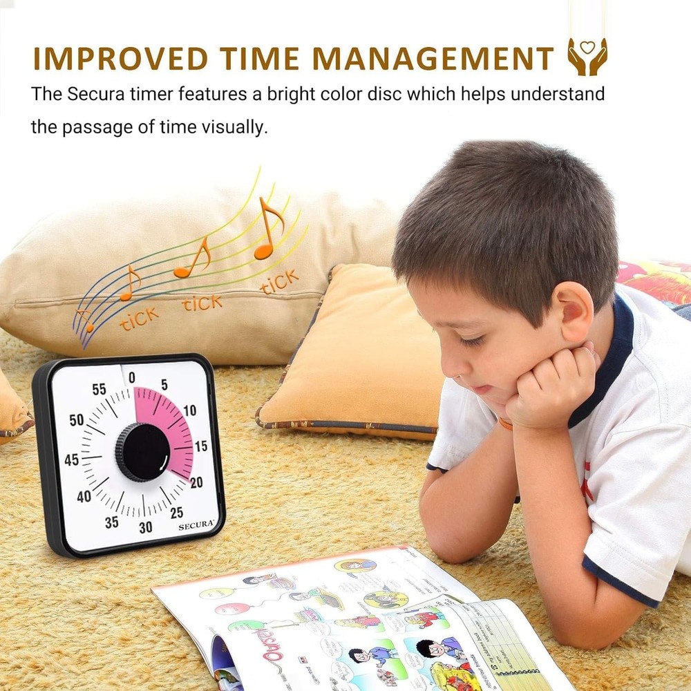 60-Minute Visual Countdown Timer, 7.5-Inch Oversize Classroom Visual Timer fo...