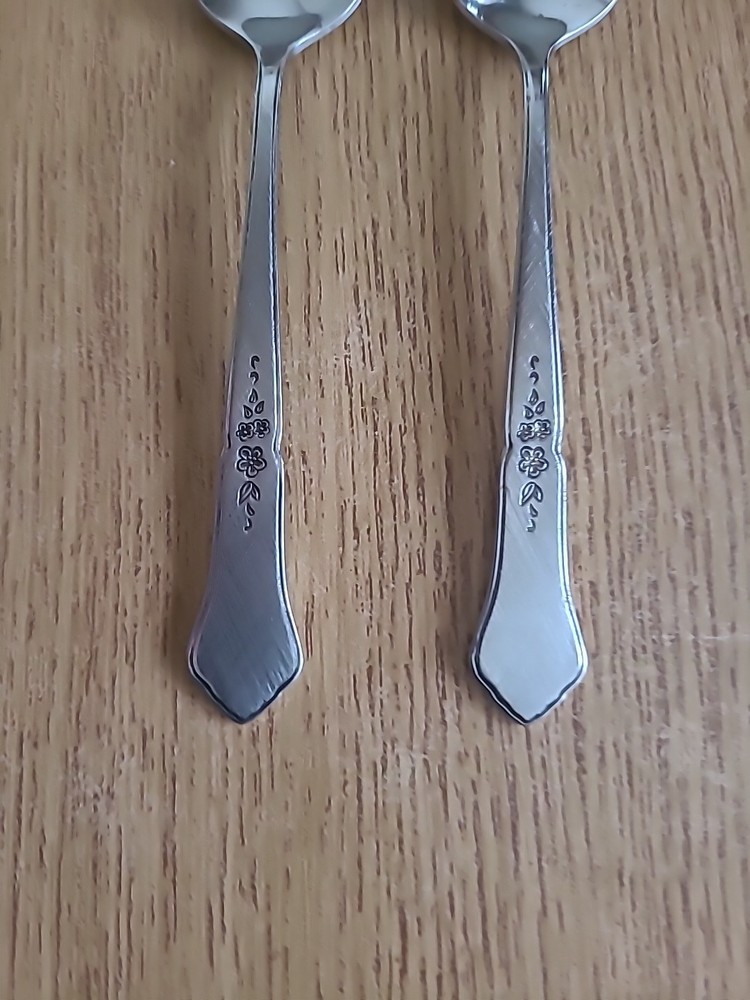 Oneida ASHMORE Stainless TEASPOON Flatware LOT 2 USA