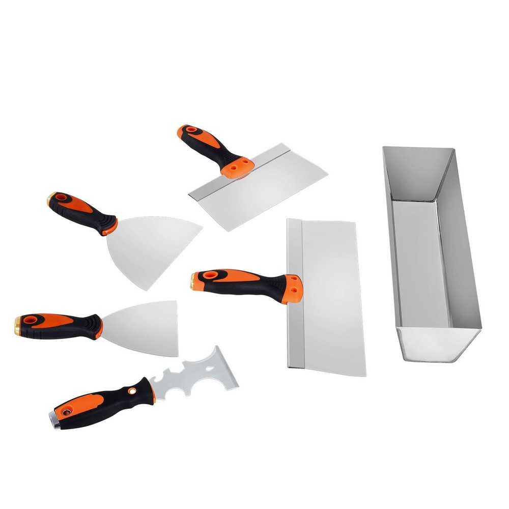 Drywall Tool Set: Scraper, Putty & Taping Knives, Mud Pan