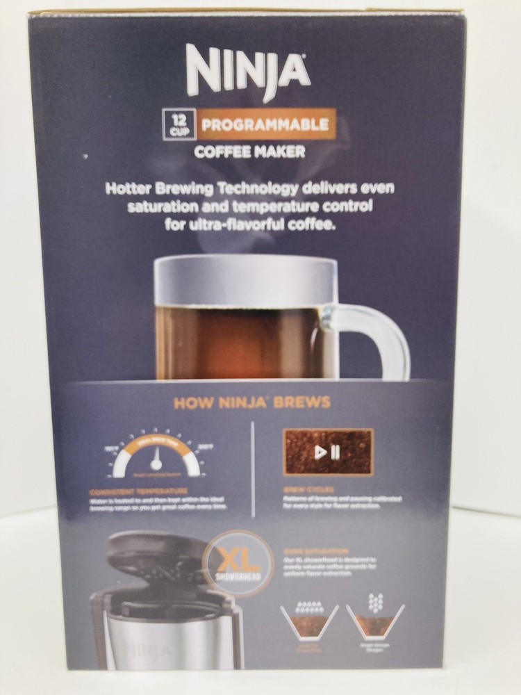 Ninja Programmable 12 Cup Coffee Maker Custom Brew Strength.