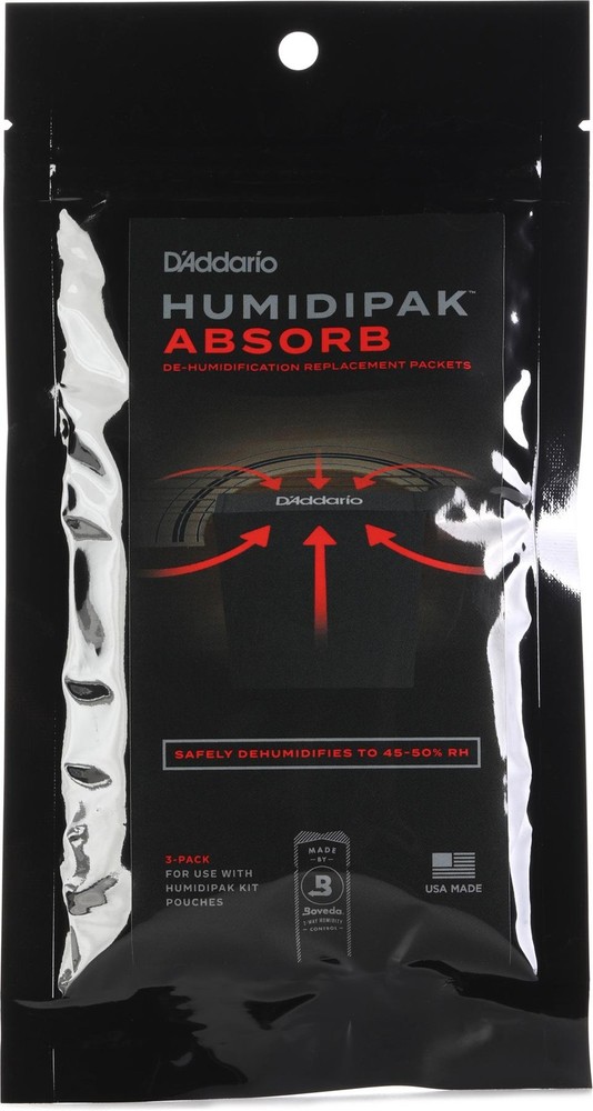 D'Addario Humidipak Absorb Replacement Packets (3-pack) (3-pack) Bundle