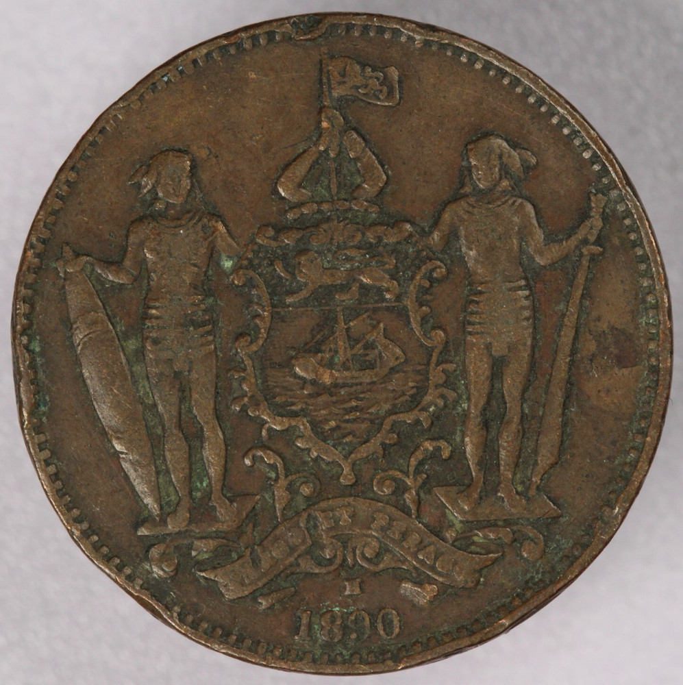 1890-H British North Borneo 1 Cent-VF