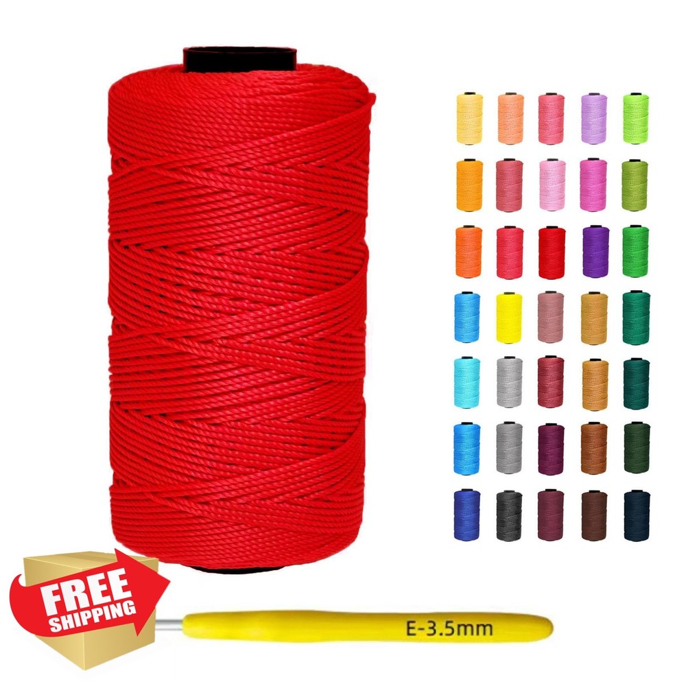 Yusarinl Red Polyester Cord, 1.5mm x 219 Yds Macrame String