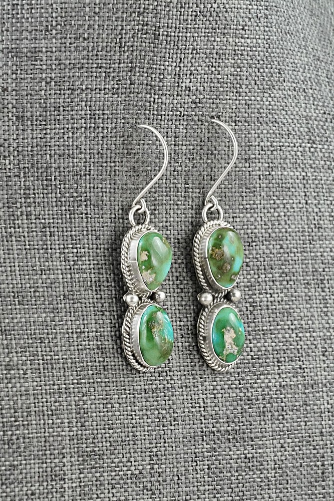 Turquoise & Sterling Silver Earrings - Eugene Gruber