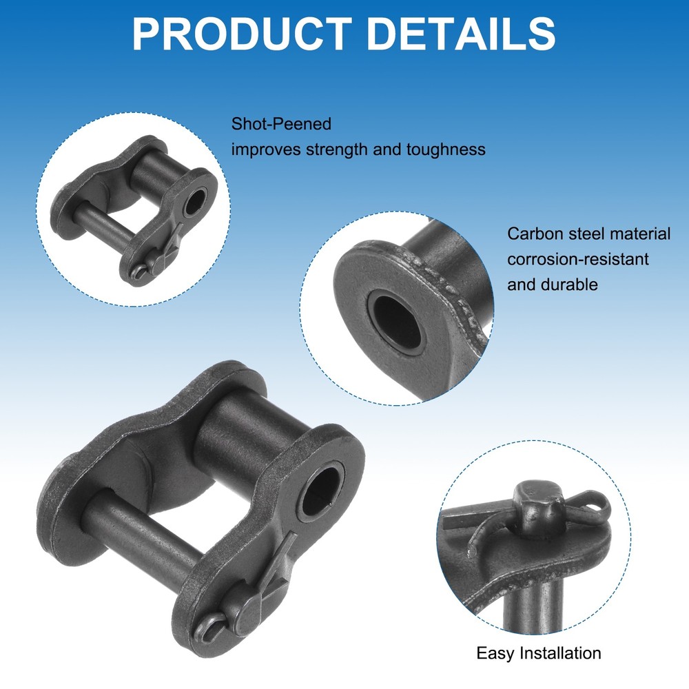 8Pcs 16B-1 Chain Offset Half Link Roller 25.4mm Pitch Master Connector Links