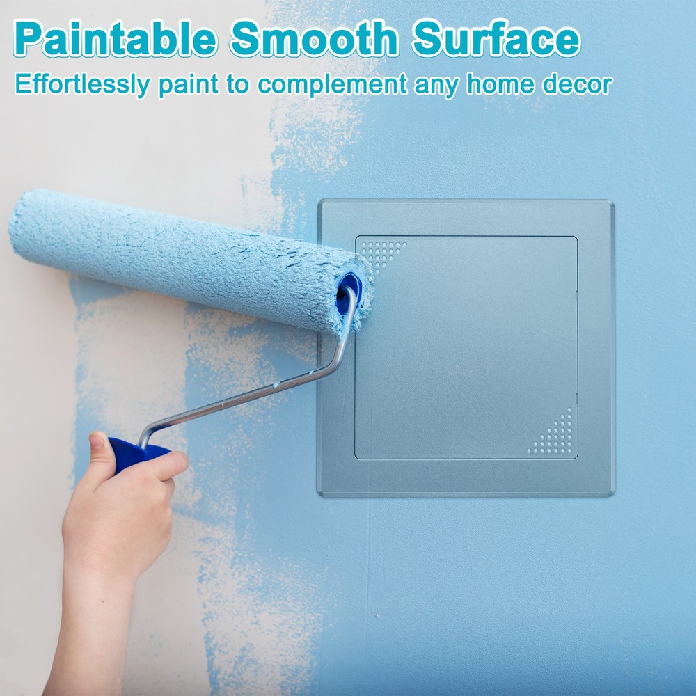 1-Pack Access Panel for Drywall, 6x6" Plastic [Silver Tone, Vented Square]