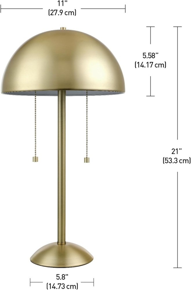 Matte Brass 21" Electric Table Lamp with Double Pull Chain - 2 Lights