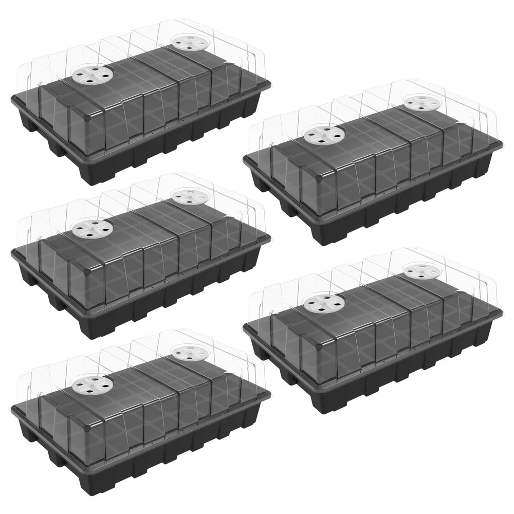Seed Starter Tray Kits: Durable Germination Trays with Vented Domes, 200 Cells