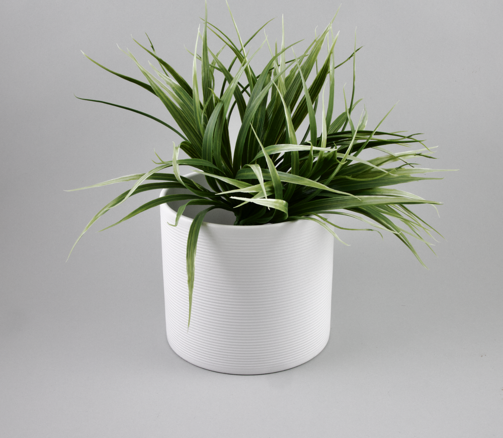 Scheurich Germany Small White Ribbed Ceramic Planter 828-14