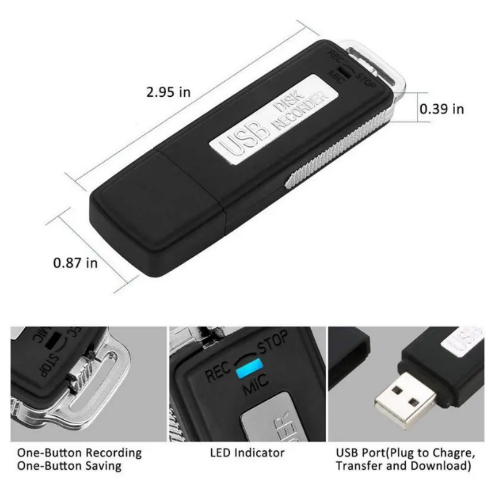 Mini USB Voice Activated Bug Digital Sound Audio Recorder Dictaphone MP3 Player
