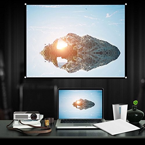 Projection Screen Curtain White Projector Foldable Screen Projection Portable