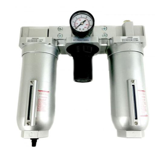 1″ NPT Compressed Air In Line Filter Regulator Lubricator Oiler Combo