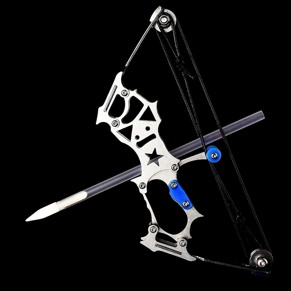 Sleek Silvery Compound Bow Set for Target Shooting - Left & Right Hand Friendly