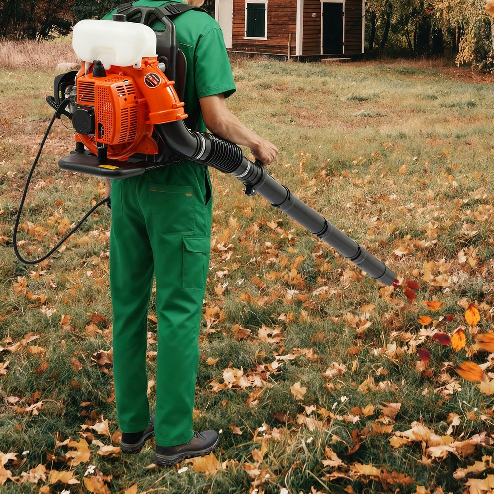 2-stroke Leaf Blower Tool Manual Gasoline Power Backpack Dust Blowing Machine