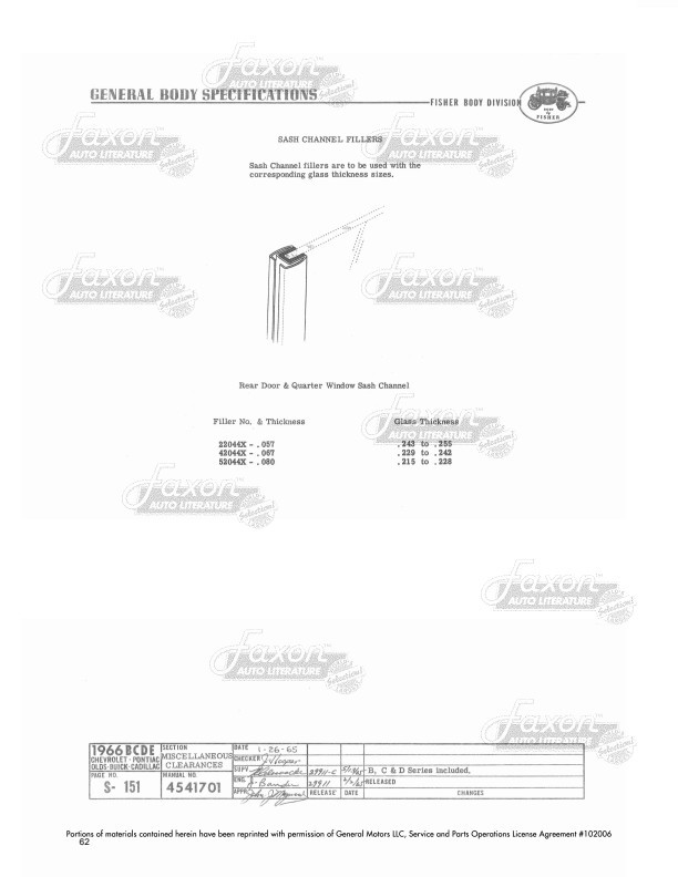 1966 Fisher Body Specifications Assembly Manual B C D E Bodies Torque Tolerances