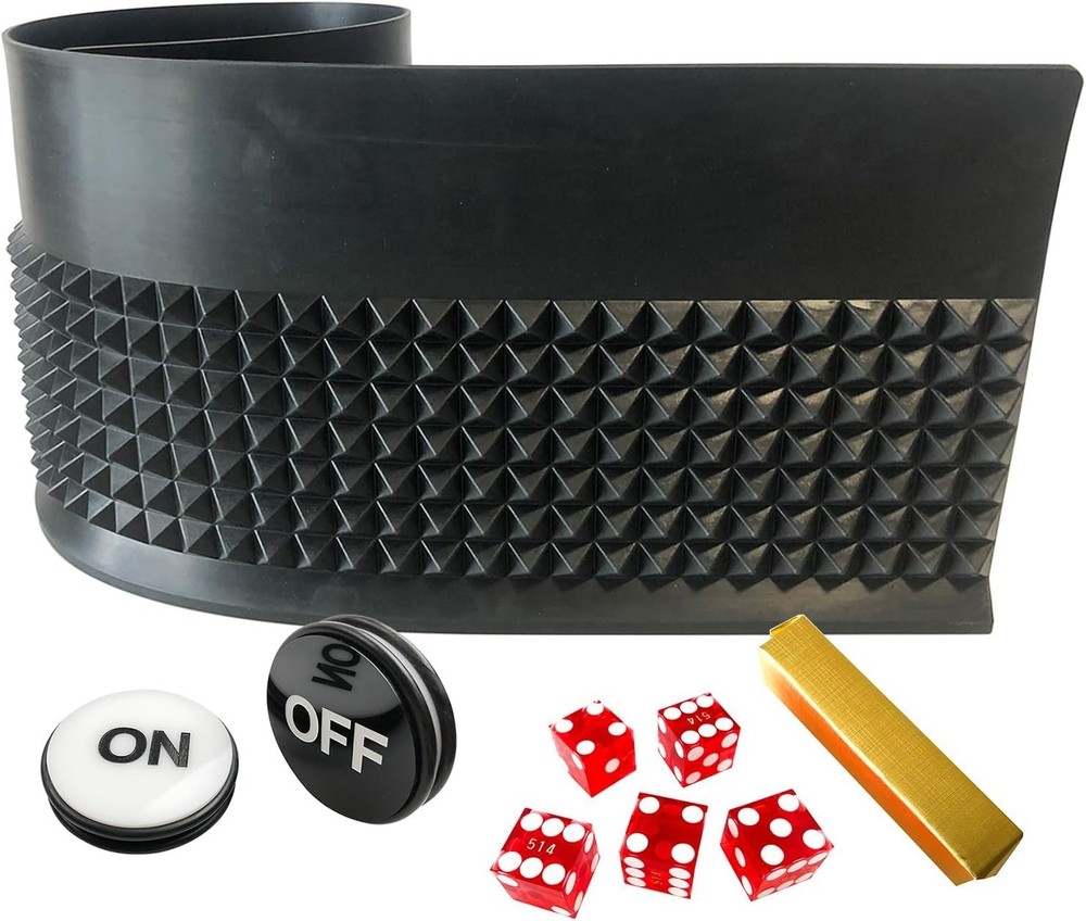 Craps Table Top Set-Includes Black Craps Diamond Pyramid Bumper Rubber Felt Wall