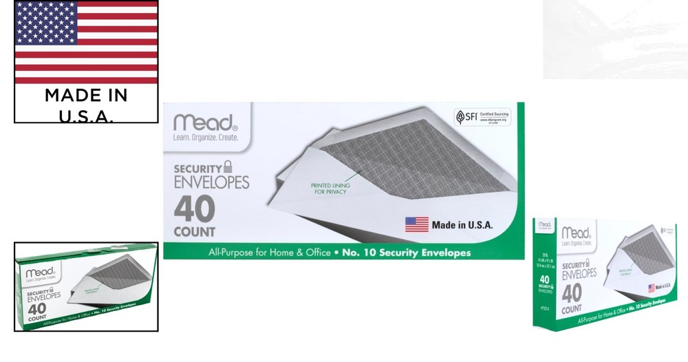 Windowless White Envelopes, 4-1/8" x 9-1/2", 40 Count - Secure Mailing Solution