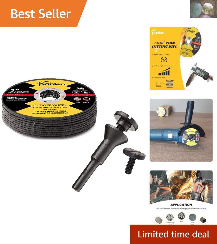 Durable 3" Cutting Disc Kit - 10 Aluminum Oxide Discs with Mounting Mandrel