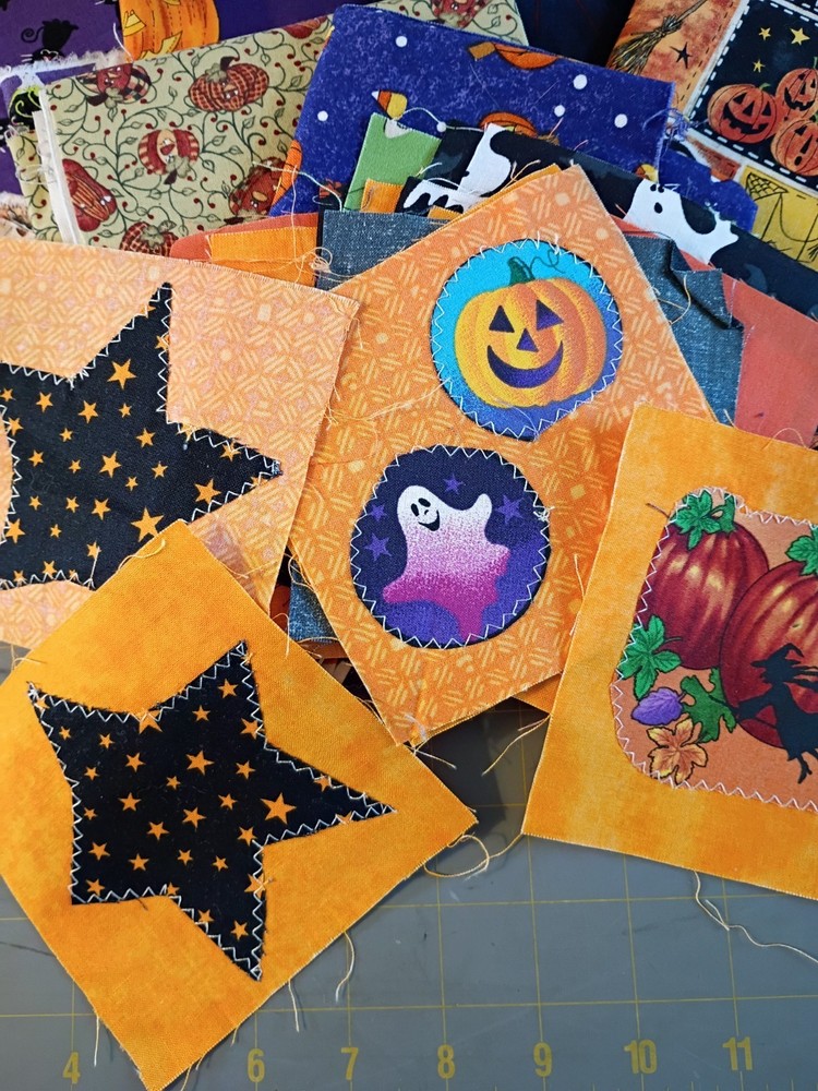Halloween Quilting Cotton Scrap Fabric Bundle 1#